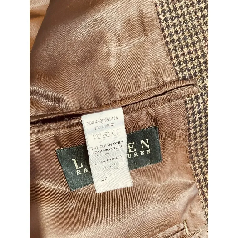 Lauren Ralph lauren wool blazer sportcoat tombstone brown dark accademia men 44R